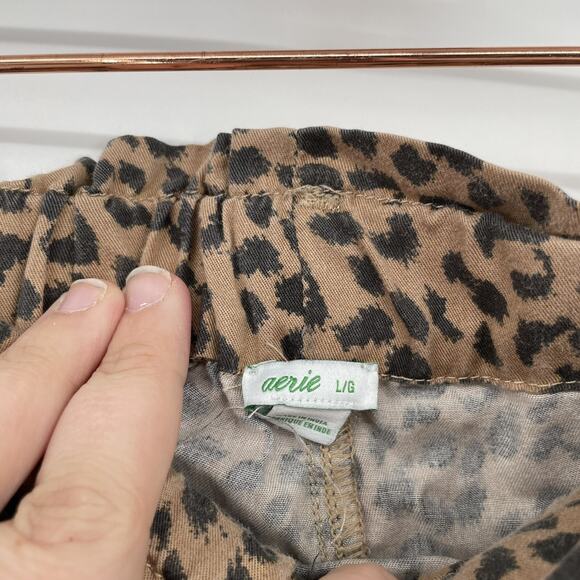 Aerie Leopard Print Belted Shorts Size Large L - Picture 4 of 6